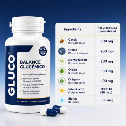 GLUCO® — Apoyo natural para la glucosa